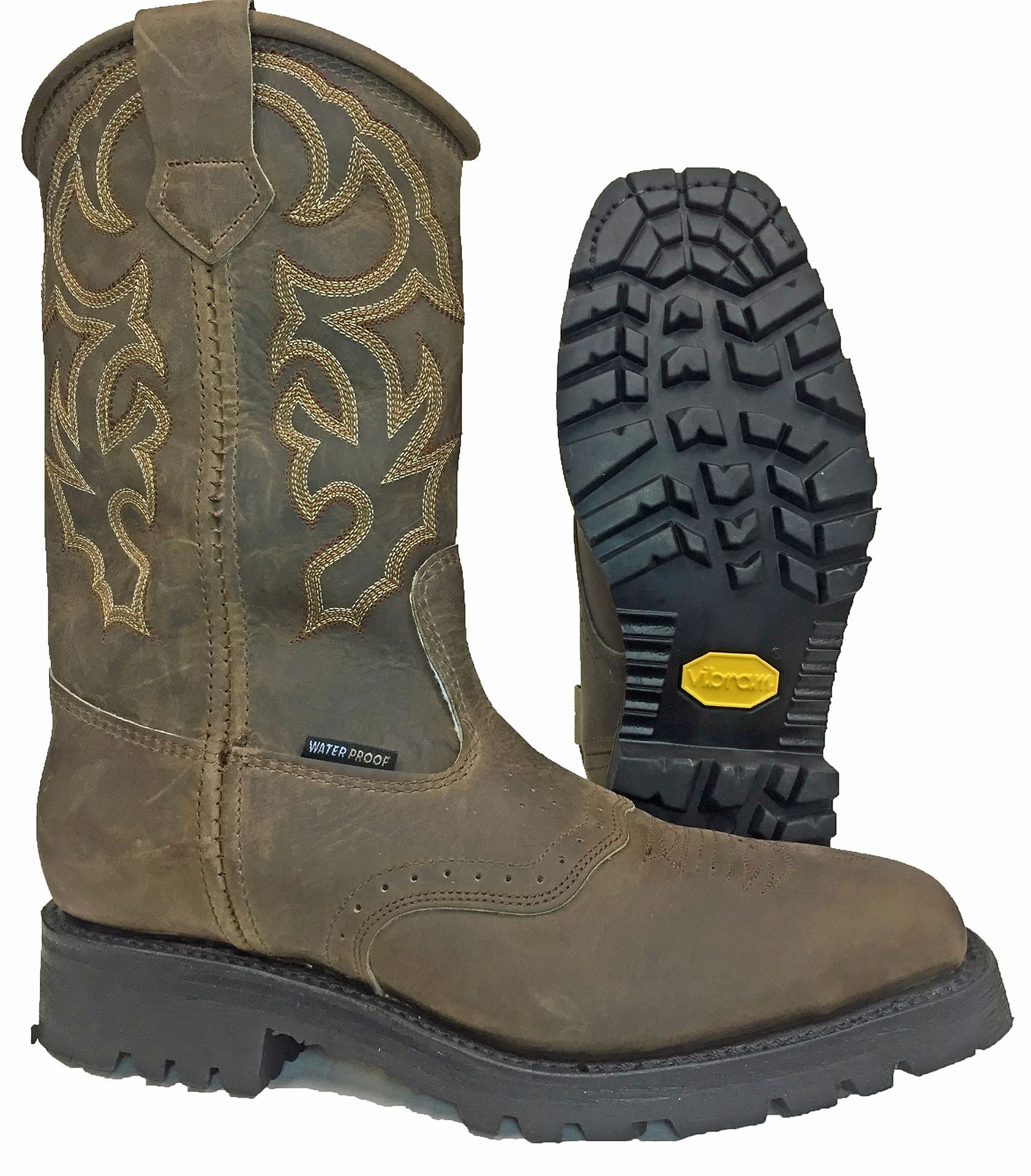 Flat Roper Boot Lineman / Leather / Plain-Toe / Ropers – Hoffman Boots
